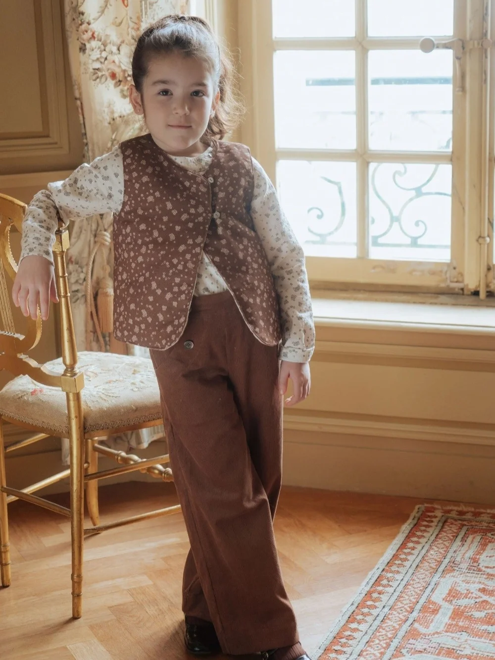 Risu Risu Paris Brown Organic Corduroy Luco Pants Size 8 Kids Luxury